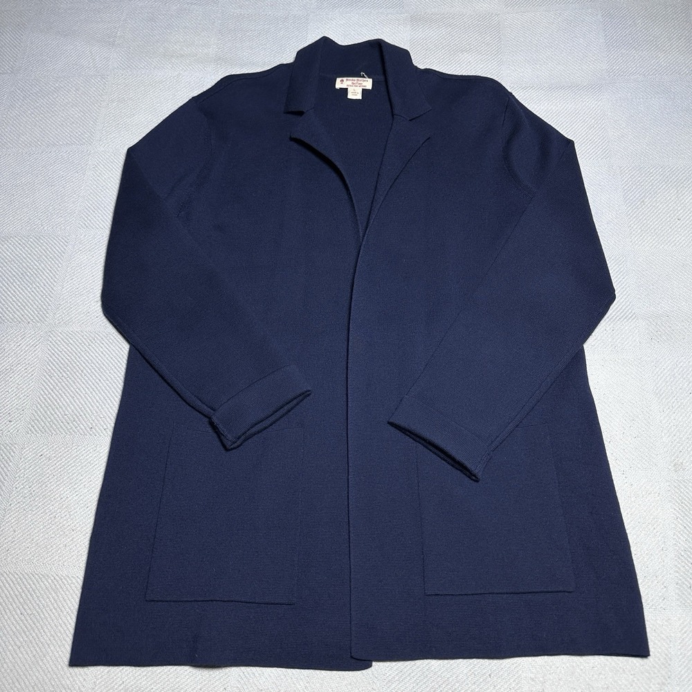 Brooks Brothers Red Fleece Extra Fine Merino Wool Cardigan Size Large Navy Knit